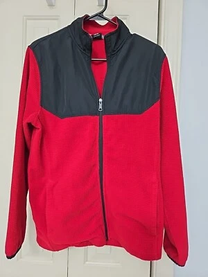 Athletic Works - Red / Black Mens Light Fleece Jacket Small ( 34-36) Full Zip. - Image 1 of 4