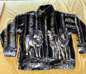 Chaqueta polar BLACK MOUNTAIN OUTDOOR de colección Deep Pile Wolf grande estampado por todas partes - Imagen 1 de 19