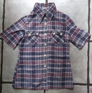 Shirt Checked Skinhead Vintage Womens 1970s Short Sleeved Ska Slim Fit 6 XS - Picture 1 of 12