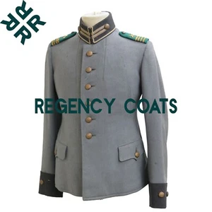 New Men Military Jacket, Dragoon Officer Grey Wool Jacket, 18th Century Jacket - Picture 1 of 3
