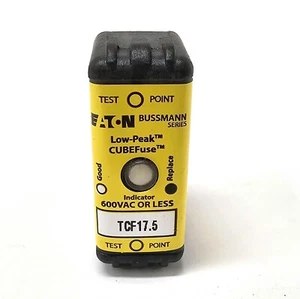 Nuovo EATON Bussmann TCF17.5 Low-Peak™ CUBEFuse™ 17,5 amp ritardo 600Vac 300Vdc - Foto 1 di 2