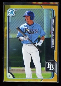 2015 Bowman Chrome Prospects Andrew Velazquez Gold /50 RC #BCP194 Yankees - Picture 1 of 2