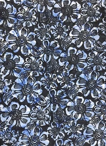 #BY-06 / 32" Flores azules / Batik 100% tela de algodón - Imagen 1 de 1