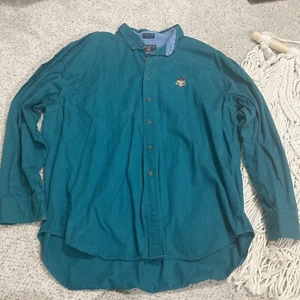 Chaps Ralph Lauren Men’s Button Down Shirt Dark Teal Size XL - Picture 1 of 5