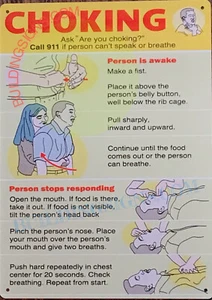 CHOKING POSTER SIGN FOR RESTUATNT AND FOOD ESTABLISHMET (10X14,YEL...REF24-1027 - Picture 1 of 5