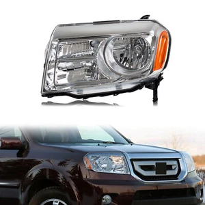 Headlight For Honda Pilot 2012-2015 Halogen Chrome Housing Front Lamp Left Side - Picture 1 of 2