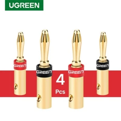 UGREEN 4pcs Speaker Cable Banana Plug Gold Plated HIFI Connector Screw Adapter - Image 1 of 4