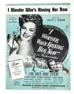 Partituras de colección 1947 I Wonder Who is Kissing Her Now June Haver Howard  - Imagen 1 de 5