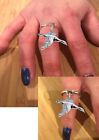 B13 Single Mallard  Pewter On A Ladies Dangle Charm Ring Handmade In Uk Gift