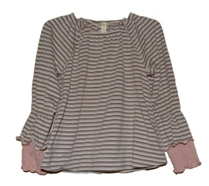 Matilda Jane Just Imagine Charlea Girls Multi-Stripe Top Smocked Cuffs Sz 4 - Picture 1 of 4
