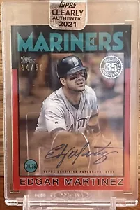 2021 Topps Clearly Authentic Edgar Martinez 1986 RED AUTO Mariners #'d/50 HOF - Picture 1 of 3