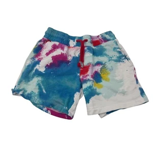 80s Retro Summer Soft Hippy Wonder Nation Kid Youth Boy Tie Dye Shorts S 6-7 - Picture 1 of 2