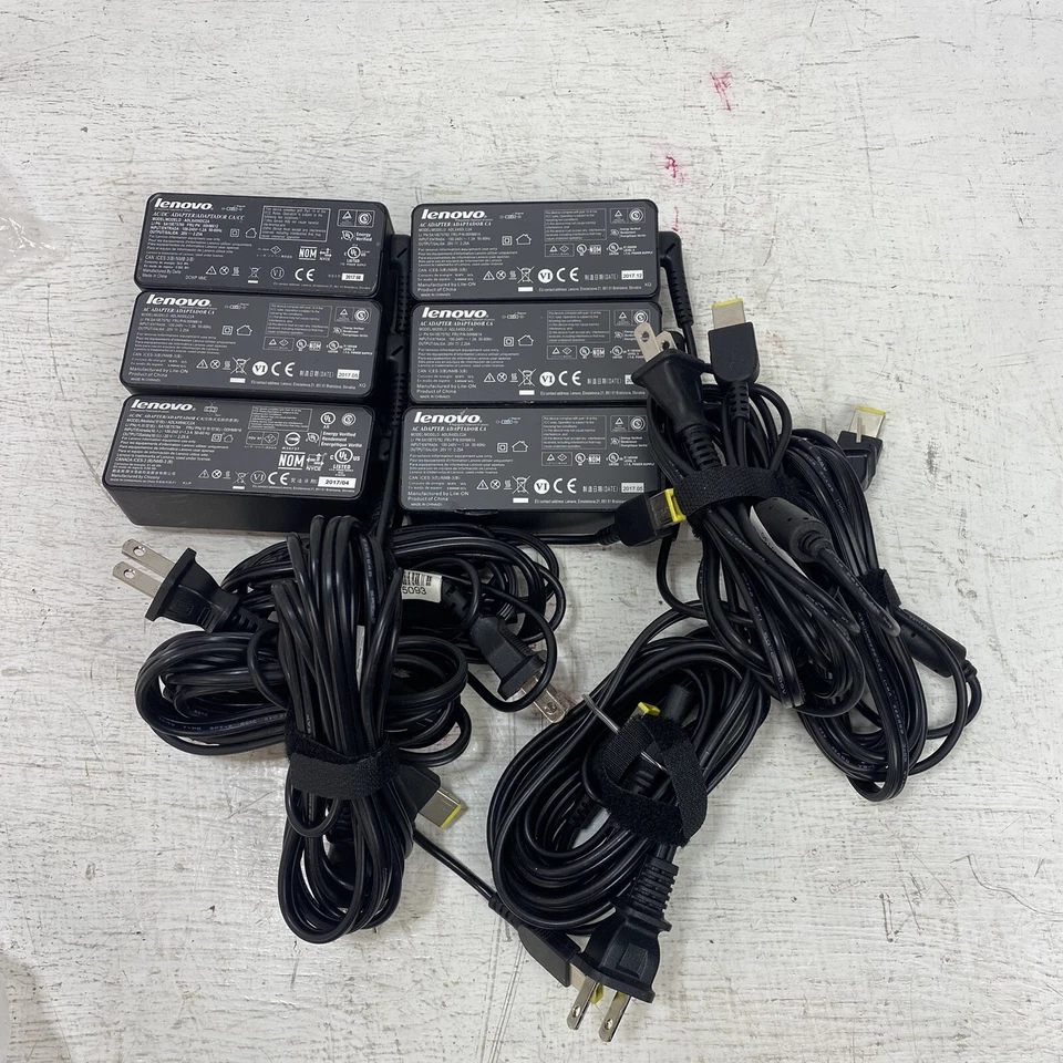 (Lote de 6) Adaptadores de alimentación de CA de punta delgada Lenovo 45W 20V ADLX45NCC2A, ADLX45DLC2A Foto 1 de 4