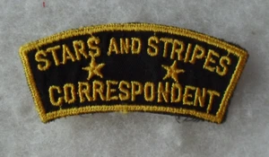 WWII STARS AND STRIPES CORRESPONDENT ARC/PATCH GAUZE BACK BILL WISE'S COLL. - Picture 1 of 2