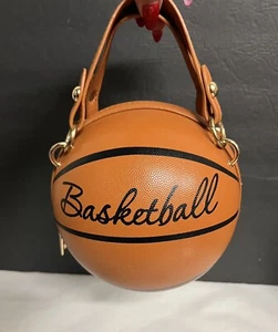 Basketball Shape Hand Bag Fashion Women Chains Shoulder Crossbody Bag NEW - Picture 1 of 7