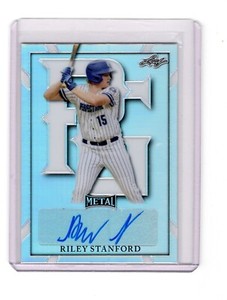 2021 Leaf Metal Perfect Game Riley Stanford Prismatic Auto RC