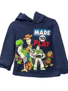 Toy Story 4 Buzz Graphic Print Hooded Disney Pixar Blue Sweatshirt Toddler Sz 4 - Picture 1 of 5
