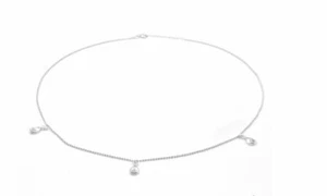 Silberkette aus 925-iger Sterlingsilber kleine Tropfen 45/40 cm - Bild 1 von 2