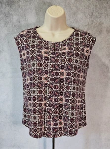 Liz Claiborne Sleeveless Keyhole Blouse Size Petite Small - Picture 1 of 10