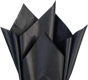100 Sheets 14.5" x 20" Black Sheer Tissue Wrapping Art Gift Paper - Acid Free - Picture 1 of 6