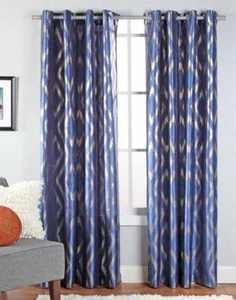 Stanton 55"" x 84"" Fenstervorhang aus Kunstseide mit Metallicdruck von Stylemaster® - Bild 1 von 12