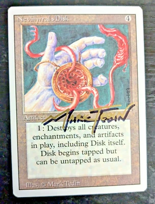 MTG REVISED RARE 1994 Nevinyrral´s Disk SHADOW SIGNED BY MARK TEDIN - Image 1 of 2