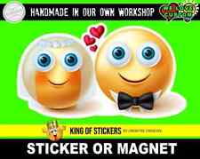 Emoji Love Die-Cut sticker or magnet in various widths, 3" to 9"