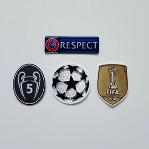 FC Barcelona 2015 UEFA CHAMPIONS LEAGUE SET Soccer patch 5 TROPHY badge Messi - Picture 1 of 3