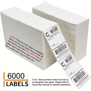 6000 counts 4" x 6" Direct Thermal Labels, Compatible with Zebra & Rollo Printer - Picture 1 of 6