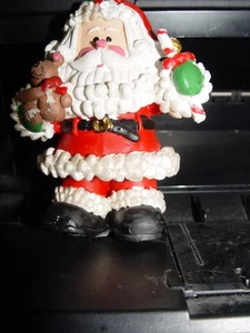 Oso de peluche de Santa con bastón de caramelo San Nicolás muérdago guantes verdes daños - Imagen 1 de 8