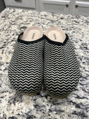 Zuecos para mujer Sonoma, negros y beige tejidos talla 6 1/2 nuevos sin etiquetas Foto 1 de 4