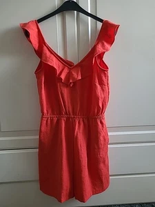 H &M LOGG Overall, Jumpsuit,  Einteiler, Gr.38, Rot, Volant, Top Zustand  - Bild 1 von 3