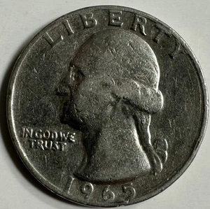 1965 DDO DDR Filled Letters Multiple Errors Washington Quarter #1 - Picture 1 of 6
