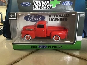 Menards 1:48 Denver Die Cast 1951 Cherry Red on Red Fenders Pickup Truck Series - Picture 1 of 4