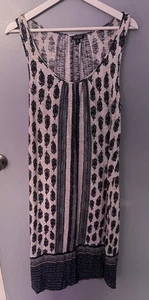 LUCKY BRAND Blue, White, & Red Boho Maxi Dress Sleeveless Hippy Vibes Sz M. EUC. - Picture 1 of 3