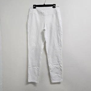 Women with Control Pull On Ankle Pants Women Medium Tall White Tummy Control - Picture 1 of 12