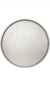 QAVOL 30” Beige Round Leather Ottoman Tray – Luxury Oversized Serving Tray - Picture 1 of 6