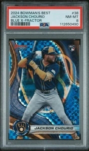 Jackson Chourio Topps Bowman's Best 2024 Blue X-Fractor /150 PSA 8 - Bild 1 von 2