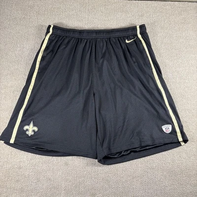 New Orleans Saints Shorts Mens 3XL Black Gold NFL Football Nike Training Mesh - Image 1 of 4