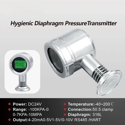 Sanitary Pressure Transmitter PCM302KF-C LCD 50.5 Clamp 4-20mA RS485 Sensor - Image 1 of 4