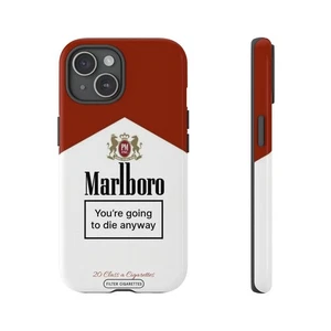 Coque téléphone vintage amateur de fumée drôle parodie cigarette pour iPhone 11 à 16 - Photo 1 sur 4