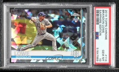2019 Topps Chrome Sapphire Edition Brandon Lowe #114 PSA 10 GEM MT Rookie RC - Image 1 of 2