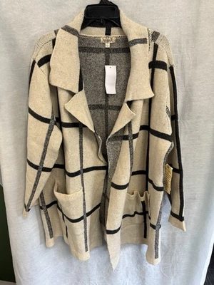 One World Women’s NWT Ivory Color Open Cardigan Sweater Stretch Size 3X - Image 1 of 4