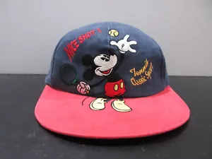 VINTAGE Disney Hat Cap Snap Back Blue Red Mickey Mouse Baseball Kids Boys Youth - Picture 1 of 9