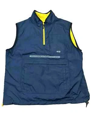 Chaleco reversible de nailon polar Tommy Hilfiger Athletics. Hombre XL. Azul marino. Amarillo. Foto 1 de 4