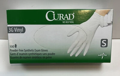 Guantes de examen de vinilo Curad 3G pequeños 1 caja 100 guantes Foto 1 de 4