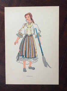 Vintage 1952 book illustration World Costumes - Yugoslavia - Picture 1 of 1