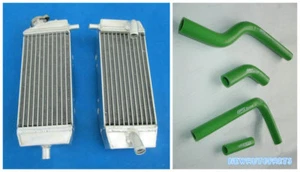 Green Aluminum Radiator & Hose For 2004-2005 KAWASAKI KXF250 KX250F KX 250 F Kit - Picture 1 of 10