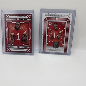 Xavier Worthy 2024 Panini Photogenic RC Rookie Pix #10 KC Chiefs 2 Card Lot - Picture 1 of 2