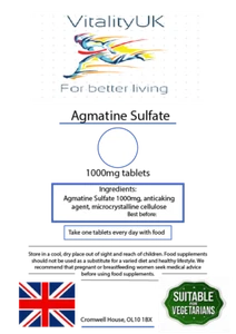 VitalityUK | Sulfato de agmatina | 1000 mg | Comprimidos de alta resistencia - Imagen 1 de 1